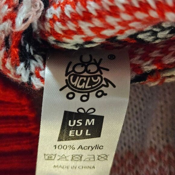 You Look Ugly Today Black Embroidered Unicorn Crew Neck Knit Christmas Sweater - Picture 9 of 14